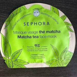 Sephora matcha tea face mask box of 10 mattifying and clarifying sheet mask
